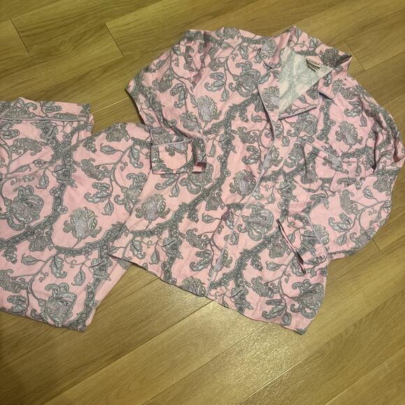 Bed head pajamas 100% cotton size medium two pieces Pink Gray Paisley - Picture 1 of 5